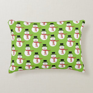 Cute Snowman with Scarf Holiday Pattern Decorative Cushion