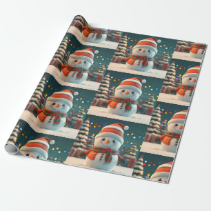 CUTE SNOWMAN WRAPPING PAPER
