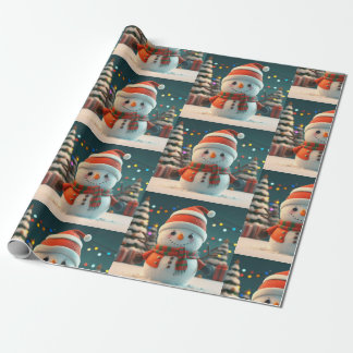 CUTE SNOWMAN WRAPPING PAPER