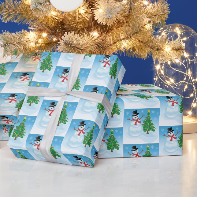Cute Snowman Wrapping Paper (Holidays)