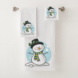 Cute Snowmen Bath Towel Set