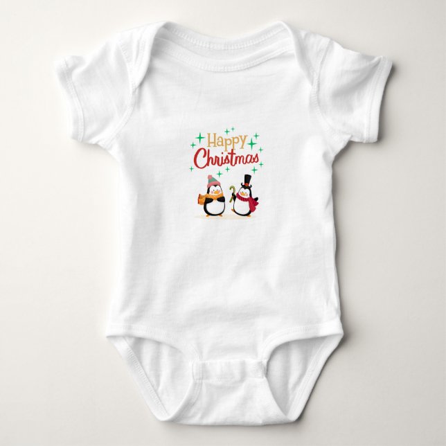 Cute Snowmen Christmas  Bodysuit (Front)