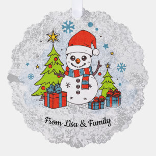 Cute snowmen Christmas custom Ornament Card