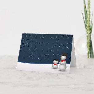 Cute Snowmen Constellation - Greeting Card