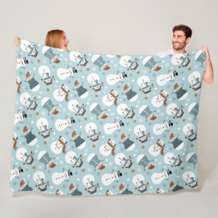 Cute Snowmen Fleece Blanket