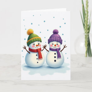 Cute Snowmen Holiday Cheer Card