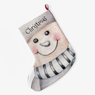 Cute Snowmen Large Christmas Stocking