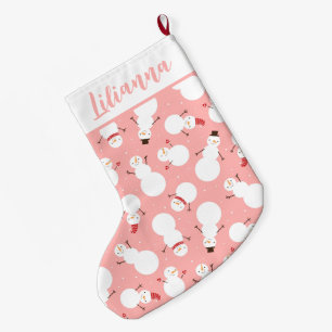 Cute Snowmen Large Christmas Stocking