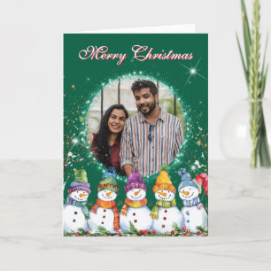 Cute Snowmen Photo Holiday Card
