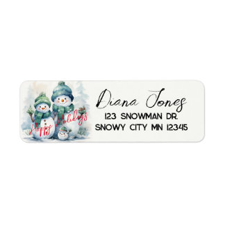 Cute Snowmen Return Address Label