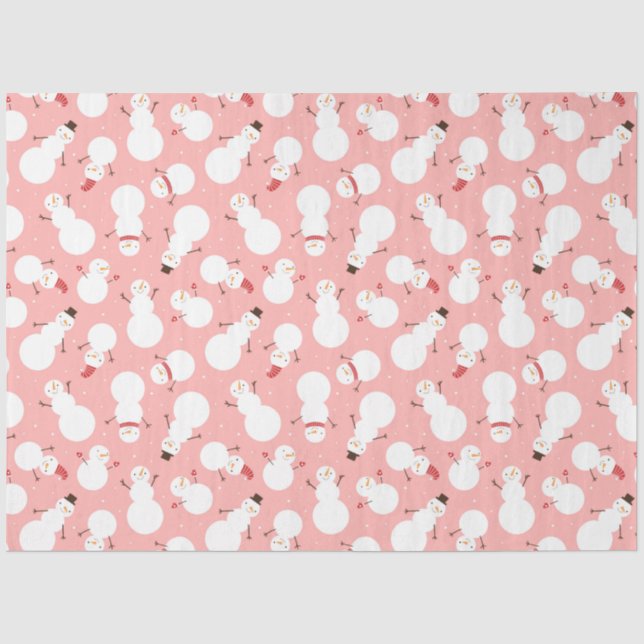 Cute Snowmen Tissue Paper (Front)