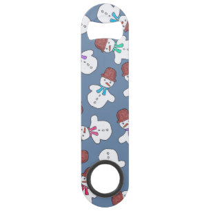 Cute Snowmen Watercolor Winter Christmas Pattern