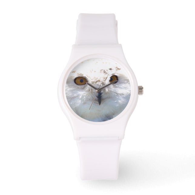 Cute Snowy Owl Eyes Wildlife Photo Watch (Front)