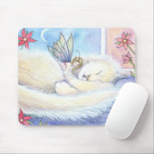 Cute Snuggling Cat and Fairy Mousepad (With Mouse)