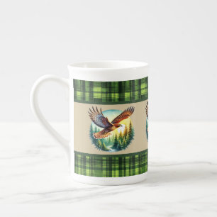 Cute soaring eagle placemat bone china mug