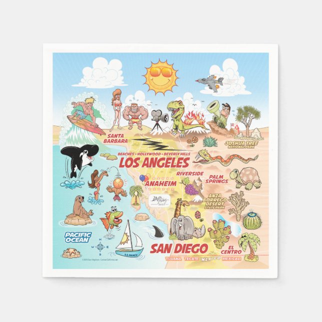 Cute SoCal Napkin (Front)
