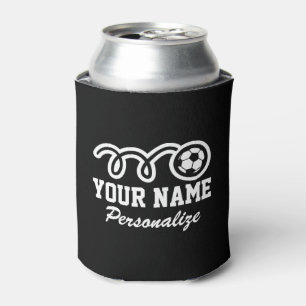 Cute soccer ball cartoon custom name Birthday gift Can Cooler
