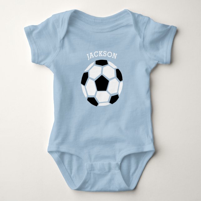 Cute Soccer Ball Personalised Baby Sports Baby Bodysuit (Front)