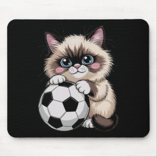 Cute Soccer Birman Just Girl Who Loves Cats Score Mouse Pad