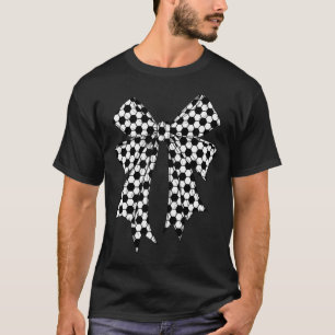 Cute Soccer Byll Coquette Bow For Women Girl Socce T-Shirt