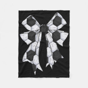Cute Soccer Byll Coquette Bow For Women Girls Kid Fleece Blanket