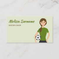 Cute Soccer Coach Girl Illustration Green