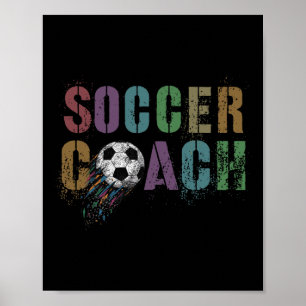 Cute Soccer Coach Scoring Club Coach Cleats Game _ Poster