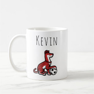 Cute Soccer Dog Boys Sports Team Personalised Fun Coffee Mug