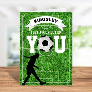 Cute Soccer Football Valentines Day Card