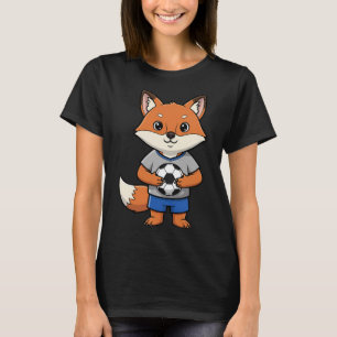 Cute Soccer Fox Footbyll Player Animal Sports T-Shirt