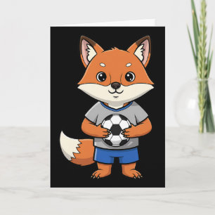 Cute Soccer Fox Footll Player Animal Sports Card