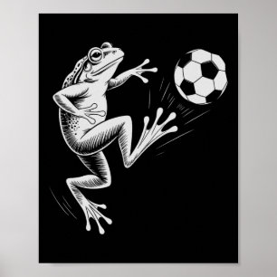 Cute Soccer Frog Ball Score Mama Coach Kids Poster
