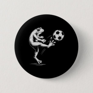 Cute Soccer Frog Play Game Goal Kids Mum 6 Cm Round Badge