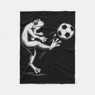Cute Soccer Frog Play Game Goal Kids Mum Fleece Blanket