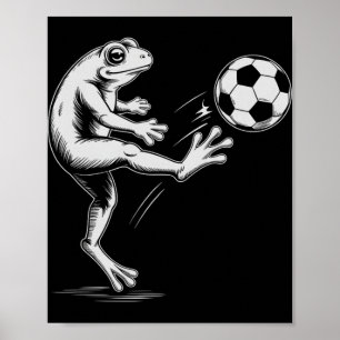 Cute Soccer Frog Play Game Goal Kids Mum Poster