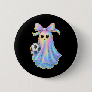Cute Soccer Ghost Lover Pastel Halloween Coquette 6 Cm Round Badge