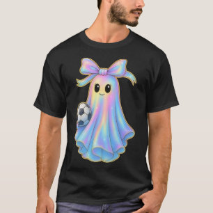 Cute Soccer Ghost Lover Pastel Halloween Coquette T-Shirt