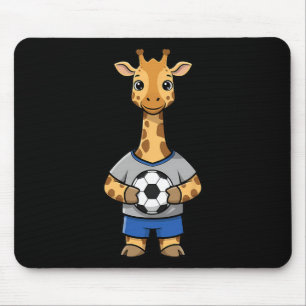 Cute Soccer Giraffe Footbyll Player Animal Sports Mouse Pad