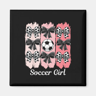 Cute Soccer Girl Coquette Bow Soccer Girl Soccer B Magnet
