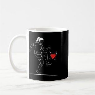 Cute Soccer Girl Valentines Day Design Heart Love Coffee Mug