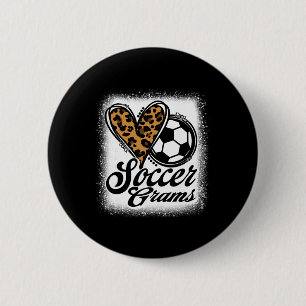 Cute Soccer Grams Leopard Heart 6 Cm Round Badge