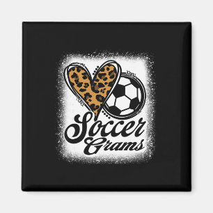 Cute Soccer Grams Leopard Heart Magnet