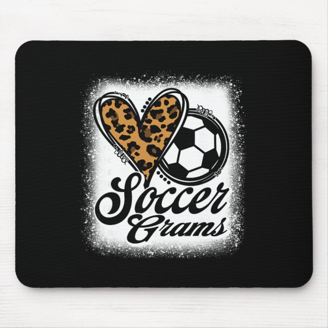 Cute Soccer Grams Leopard Heart  Mouse Pad (Front)