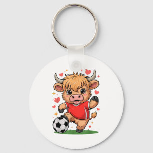 Cute Soccer Heifer Just Girl Who Loves Highland Co Key Ring
