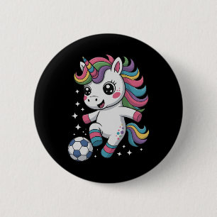 Cute Soccer Just Girl Who Loves Unicorn Score Club 6 Cm Round Badge