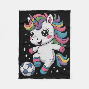 Cute Soccer Just Girl Who Loves Unicorn Score Club Fleece Blanket