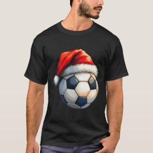Cute Soccer Ll Christmas Santa Hat Funny Holiday D T-Shirt