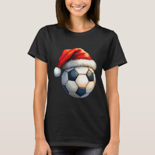 Cute Soccer Ll Christmas Santa Hat Funny Holiday D T-Shirt