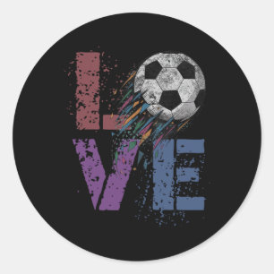 Cute Soccer Love Valentine Game Day Mama Goal Kids Classic Round Sticker