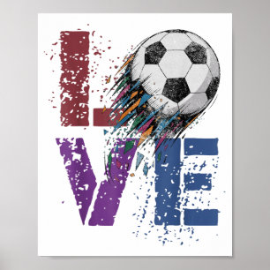 Cute Soccer Love Valentine Game Day Mama Goal Kids Poster